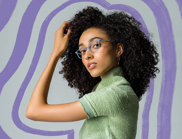 Scott Harris eyewear, a Europa Eyewear house brand, worn by a model